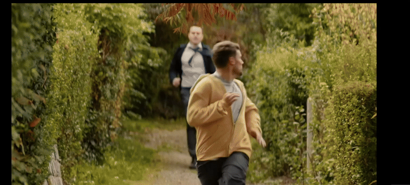 Winters and Rabbit run after Henry but are unable to catch up to him